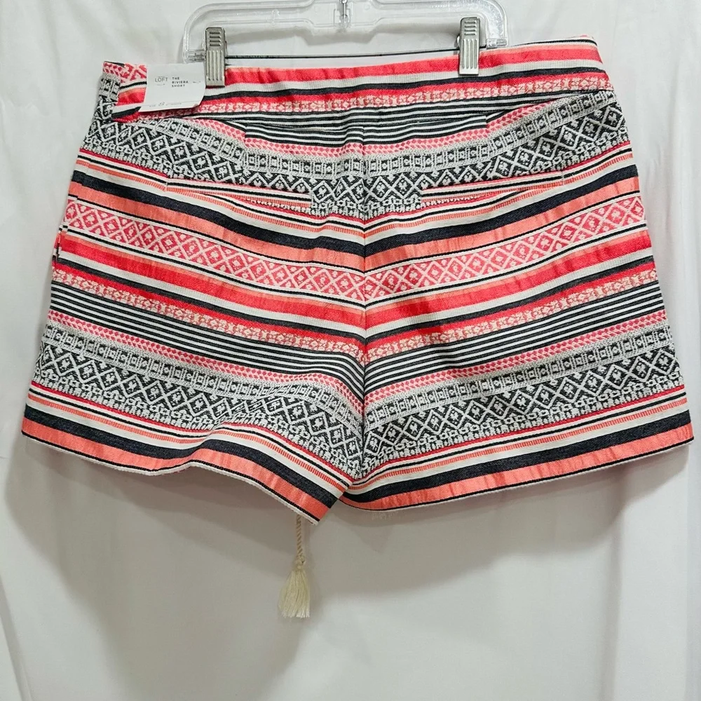 Ann‎ Taylor The Riviera Shorts  Womens Size 8 Textured  Aztec Stripe Boho NWT